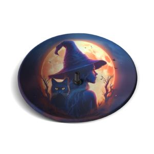 Incensário Vidro 9 cm Bruxa e Gato