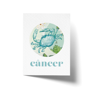 Cartão Comemorativo 7,5 x 10 cm Signo Câncer