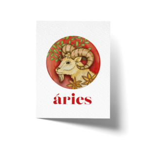 Cartão Comemorativo 7,5 x 10 cm Signo Áries