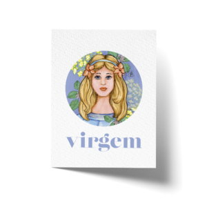 Cartão Comemorativo 7,5 x 10 cm Signo Virgem