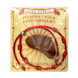 Pulseira 7 Nós com Jaspe Vermelho Cura Herbal
