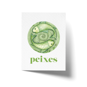 Cartão Comemorativo 7,5 x 10 cm Signo Peixes