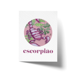 Cartão Comemorativo 7,5 x 10 cm Signo Escorpião