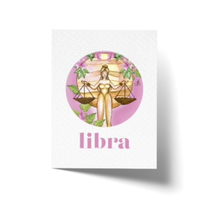 Cartão Comemorativo 7,5 x 10 cm Signo Libra
