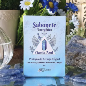 Sabonete de Cianita Azul Proteção de Miguel  Chá Branco, Alfazema e Flores 80g