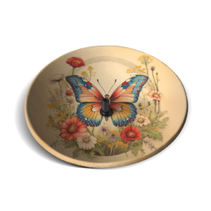 Incensário Vidro 9 cm Borboleta Vintage